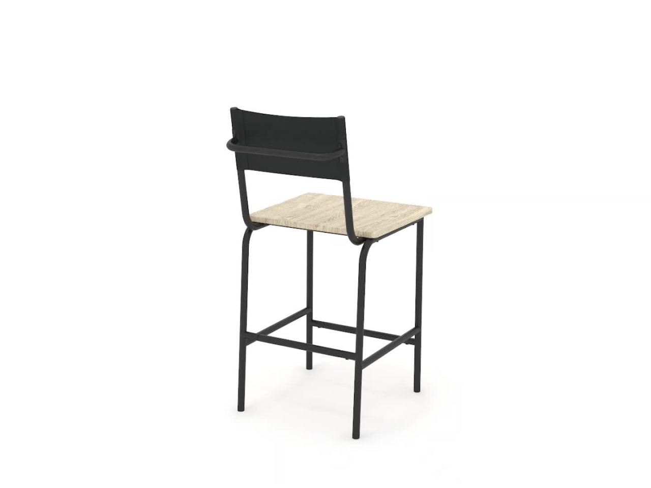 thumbnail video image 2 of Sauder Boulevard Cafe Faux Leather Back Counter Stool in Black Back/Black Frame, 2 of 10