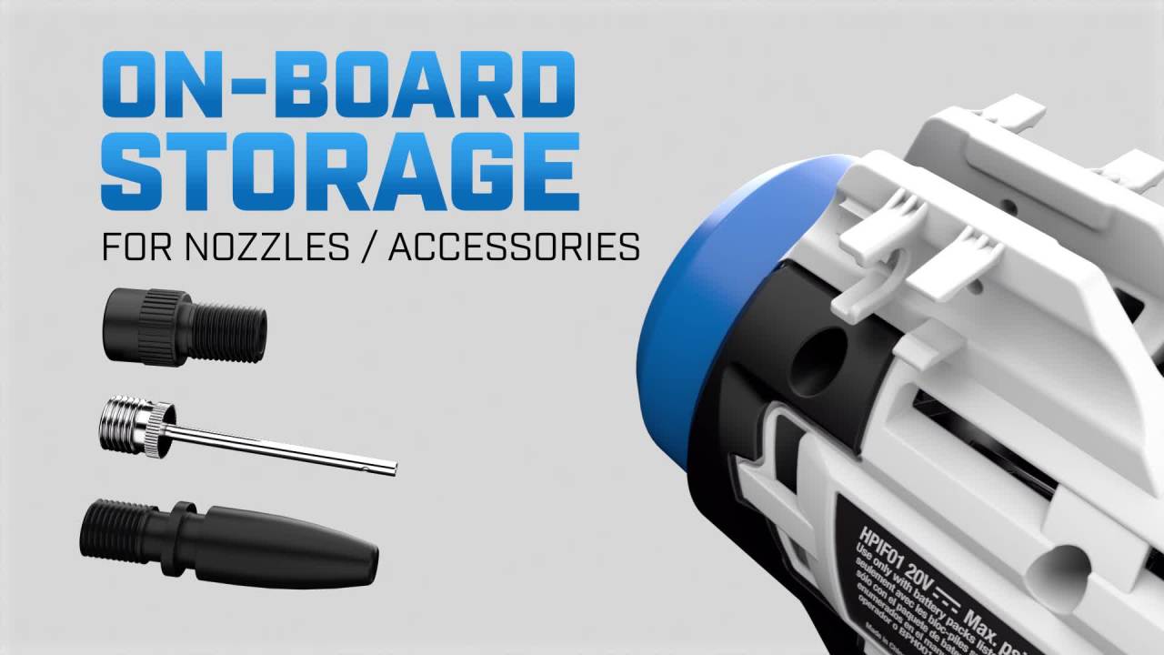 thumbnail video image 3 of HART 20-Volt Cordless Inflator with 20-inch Hose (Battery Not Included), New Condition, Maximum PSI 150, 3 of 15