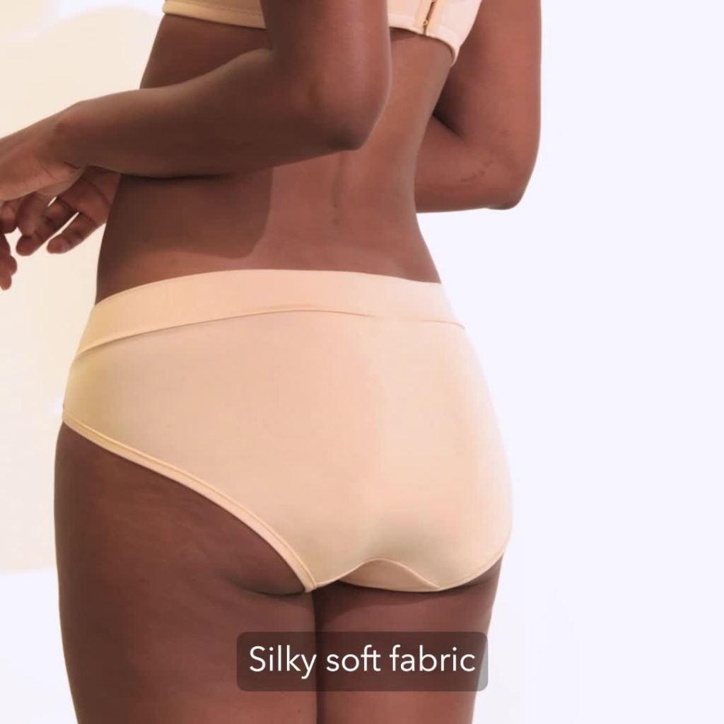 thumbnail video image 2 of Vanity Fair Radiant Women's Silky Stretch Hi-Cut Brief Underwear - V-Front Waist, Comfort Stretch, 3-Pack, Sizes S-5XL, 2 of 9