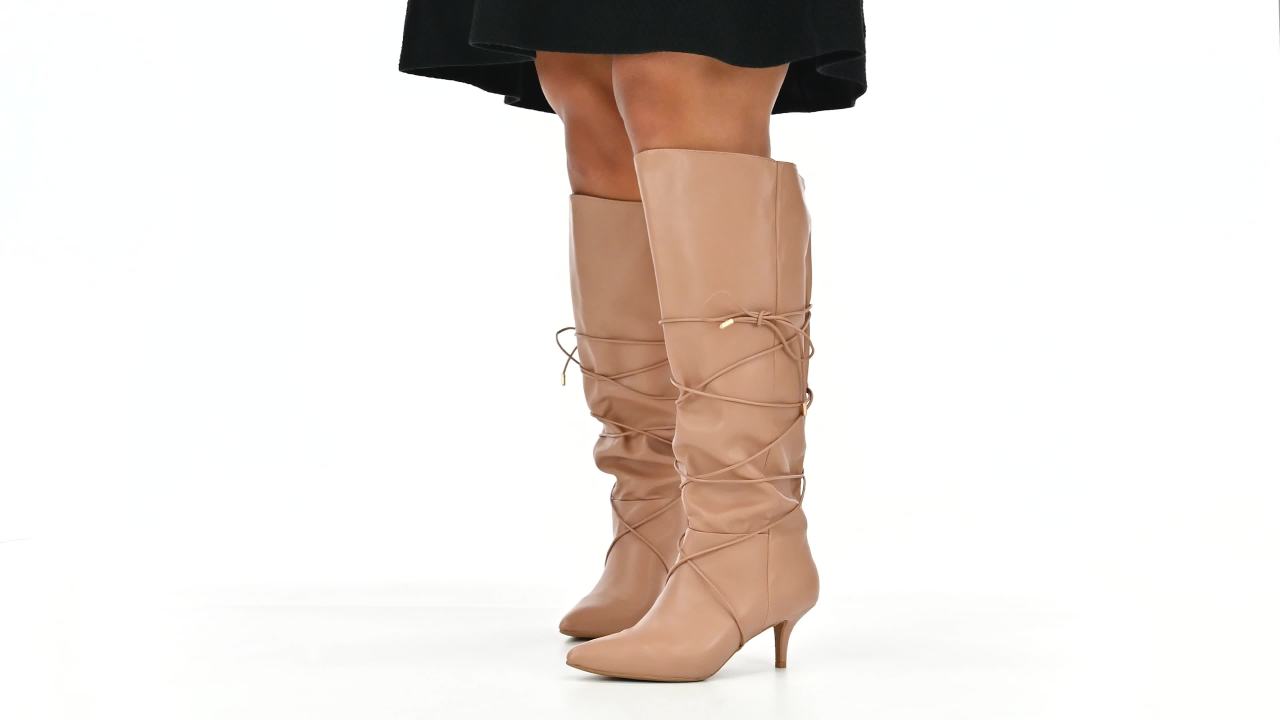 thumbnail video image 2 of Journee Womens Kaavia Comfort System Wide Calf Pointed Toe Knee High Boots, 2 of 10