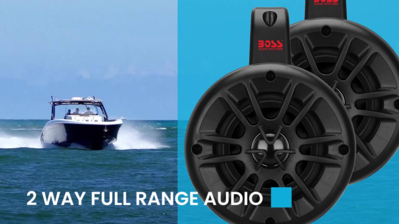 thumbnail video image 2 of BOSS Audio MRWT40 Marine Waketower Speakers, Black, 2 of 7