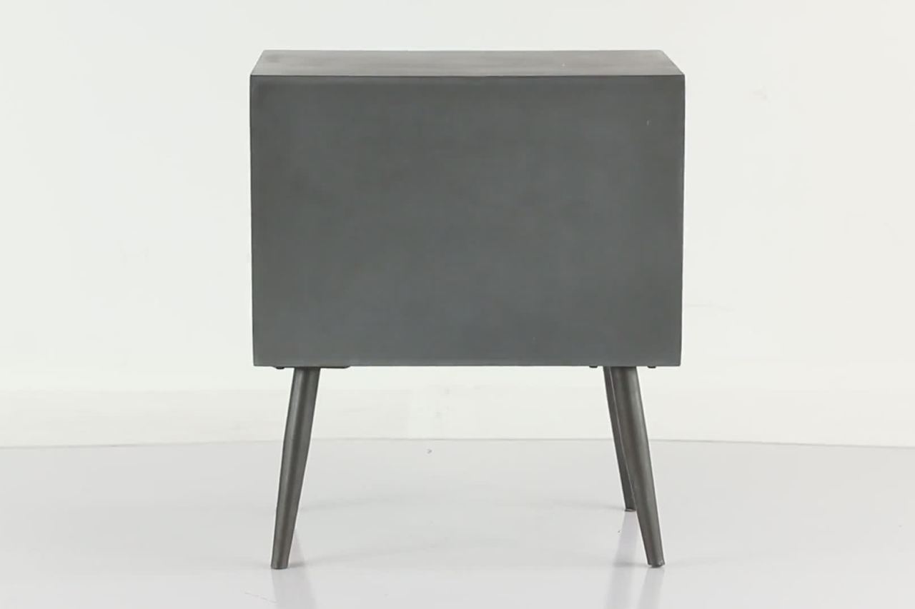 thumbnail video image 2 of DecMode 23" x 19" Grey Wood Modern Cabinet, 2 of 10