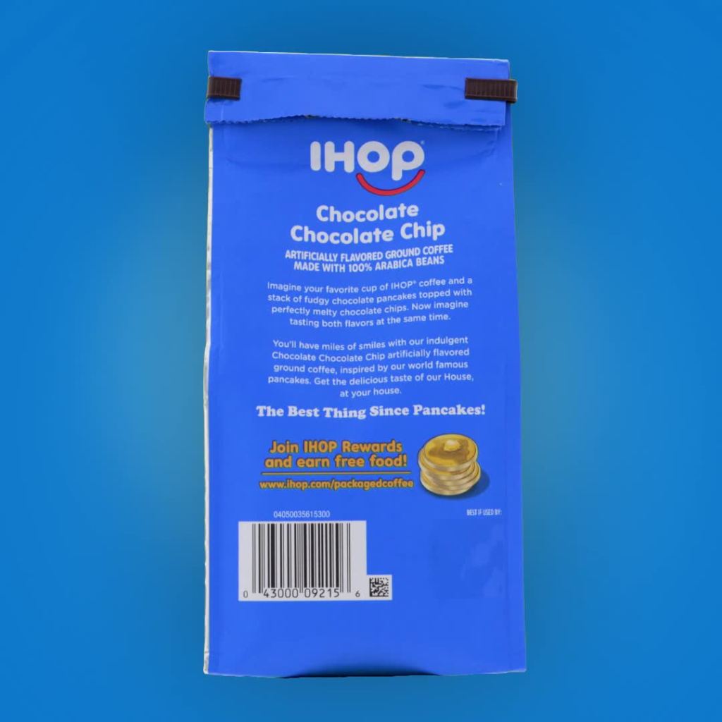 thumbnail video image 2 of IHOP Chocolate Chocolate Chip Flavored Ground Coffee, 11 oz Bag, 2 of 16