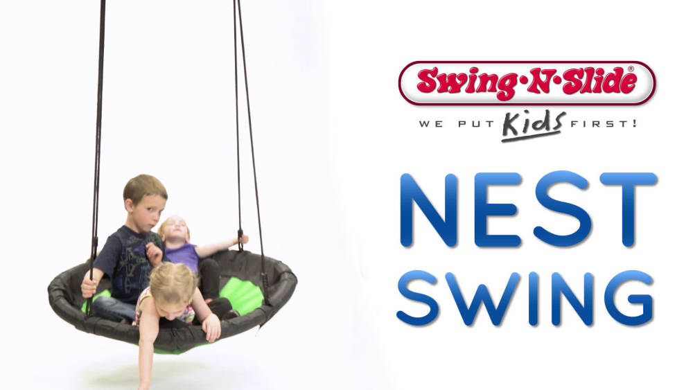SwingNSlide 40" Diameter Nest Swing for Backyard Swing Sets, Green