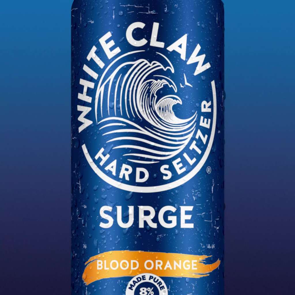thumbnail video image 2 of White Claw Surge Hard Seltzer Blood Orange, 19.2 fl oz Can, 8% ABV, 2 of 14
