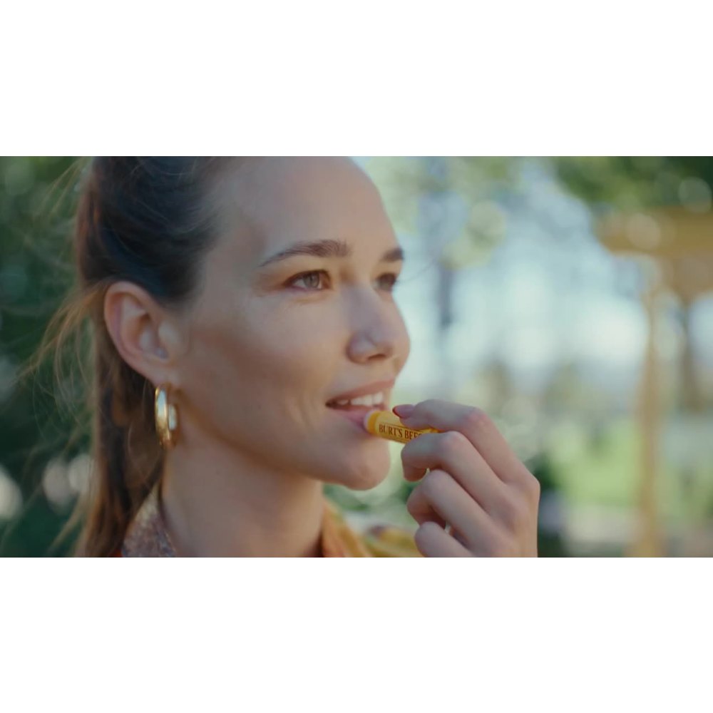 thumbnail video image 2 of Burt's Bees 100% Natural Origin Moisturizing Lip Balm, with Beeswax, Vitamin E & Peppermint Oil, 3 Tubes, 2 of 12