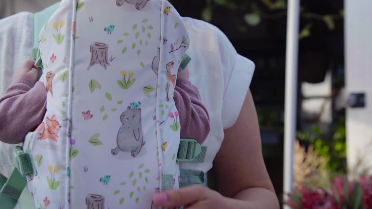 thumbnail video image 2 of Infantino Swift Classic Baby Carrier, 2-Position, Unisex Baby, 7-26lbs, Multicolor Woodland, 2 of 9