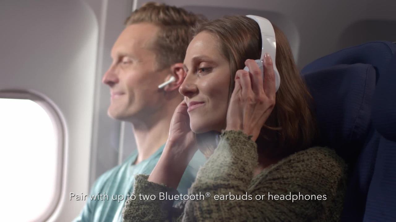 thumbnail video image 7 of SCOSCHE BTTWT-SP FlyTunes Portable Bluetooth 4.1 Wireless Audio Transmitter in White, 7 of 7