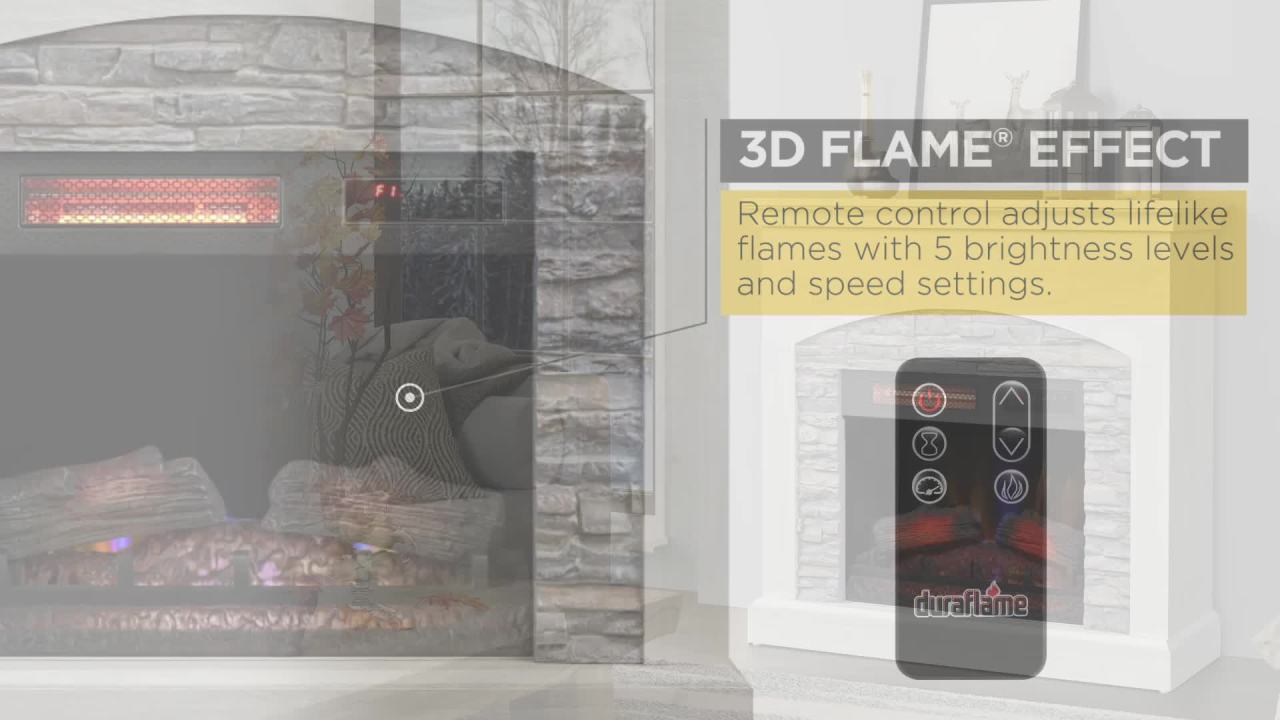 thumbnail video image 2 of duraflame® Wall Mantel Electric Fireplace, Fairfax Oak, 2 of 11