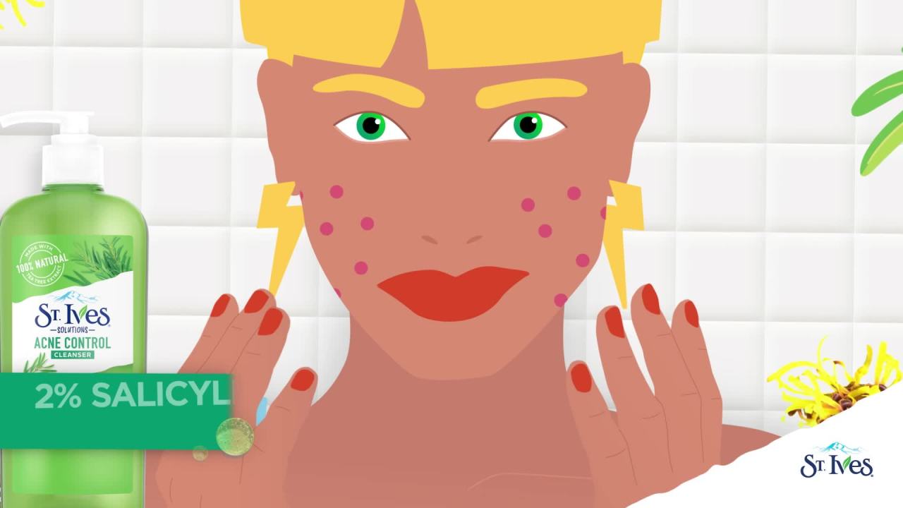 thumbnail video image 2 of St. Ives Acne Control Face Cleanser Skin Care with 2% Salicylic Acid, and 100% Natural Tea Tree Extract 8 oz, 2 of 13