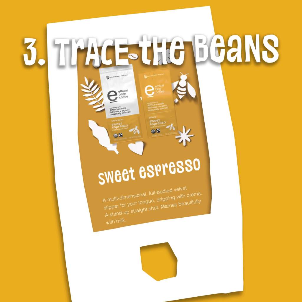 thumbnail video image 2 of Ethical Bean Sweet Espresso Medium Dark Roast Fairtrade Organic Whole Bean Coffee, 12 oz Bag, 2 of 16