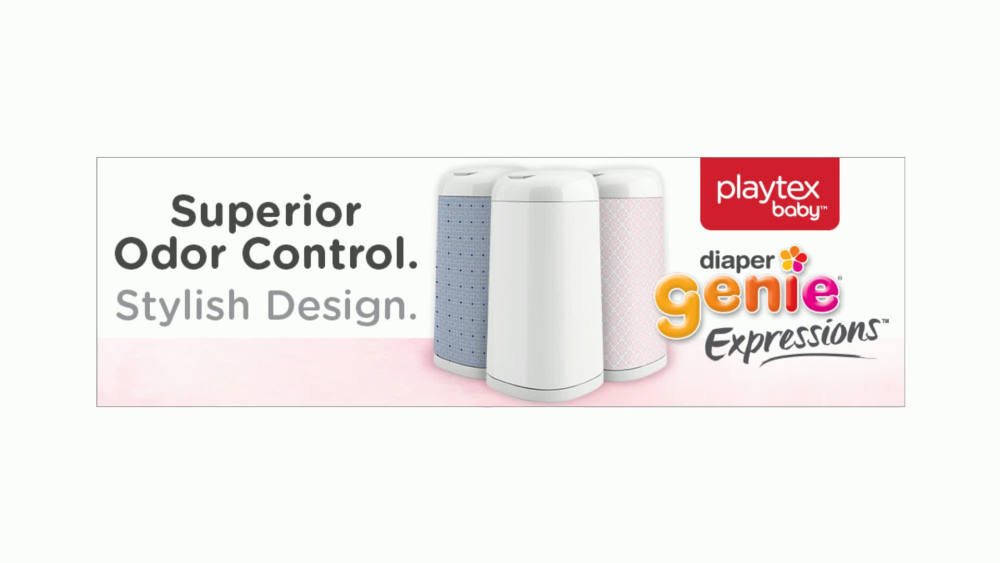 Playtex Diaper Genie Expressions Grey Clovers Fabric Sleeve