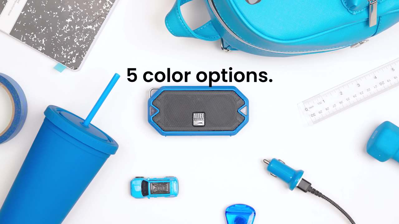 thumbnail video image 7 of Altec Lansing HydraMini Everythingproof Wireless Portable Bluetooth Speaker, Black, IMW1000-BLK, 7 of 7