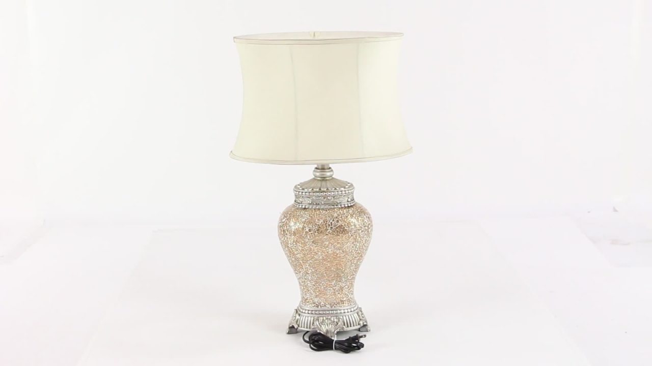 thumbnail video image 2 of DecMode 30" Gold Table Lamp with Cream Fabric Shade, 2 of 15