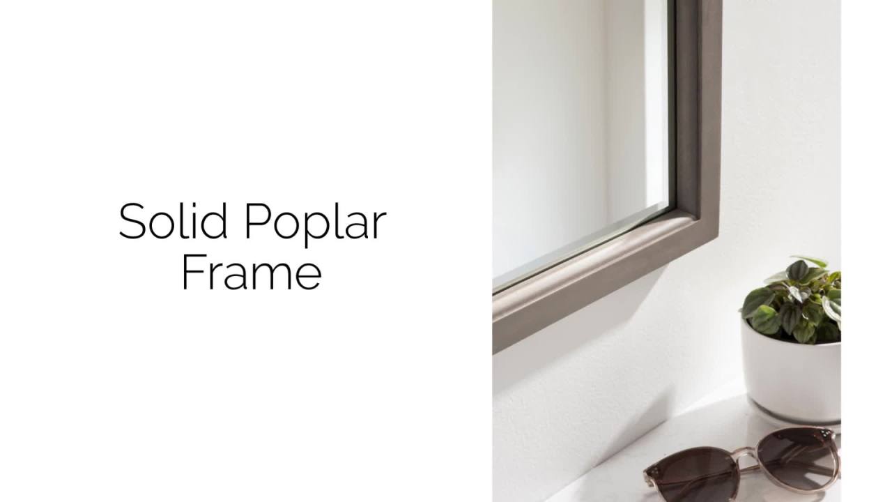 thumbnail video image 2 of Kate and Laurel Hogan Wood Framed Arch Mirror, Black 20x30, 2 of 8