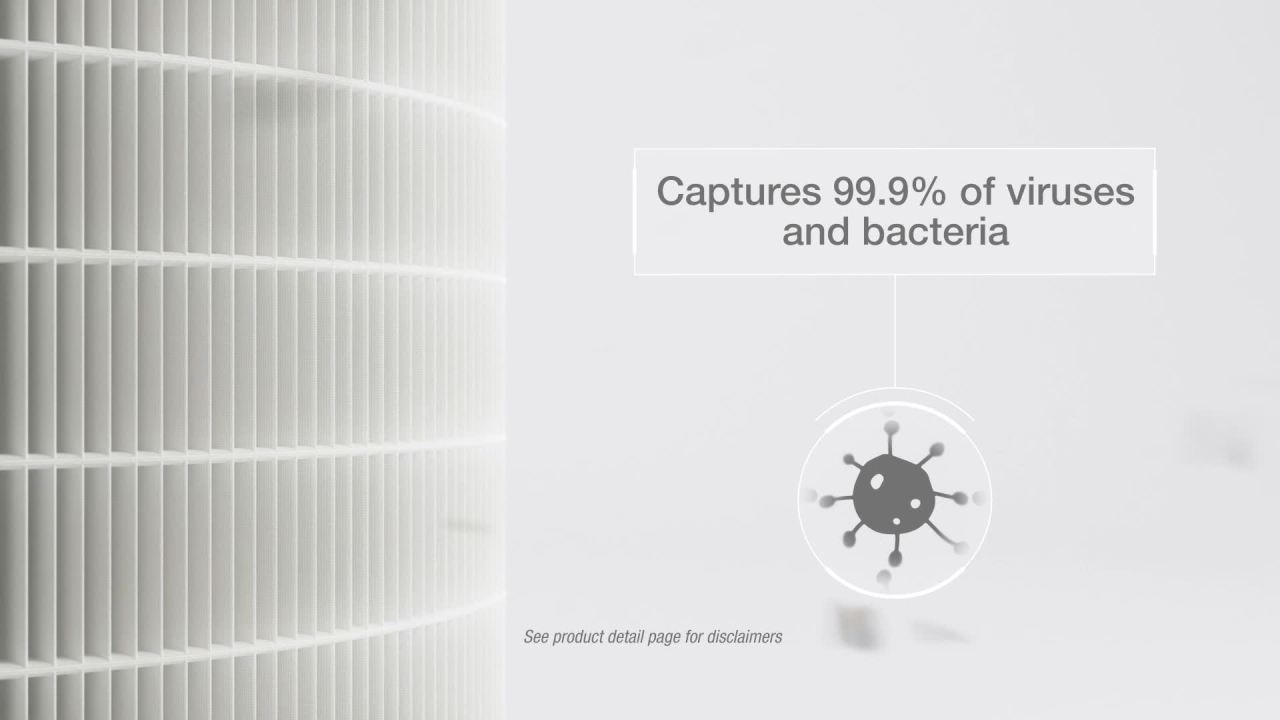 thumbnail video image 3 of Clorox Large Room Air Purifier for Allergies and Asthma, True HEPA Air Filter, 1,500 Sq Ft Capacity, White, 3 of 14