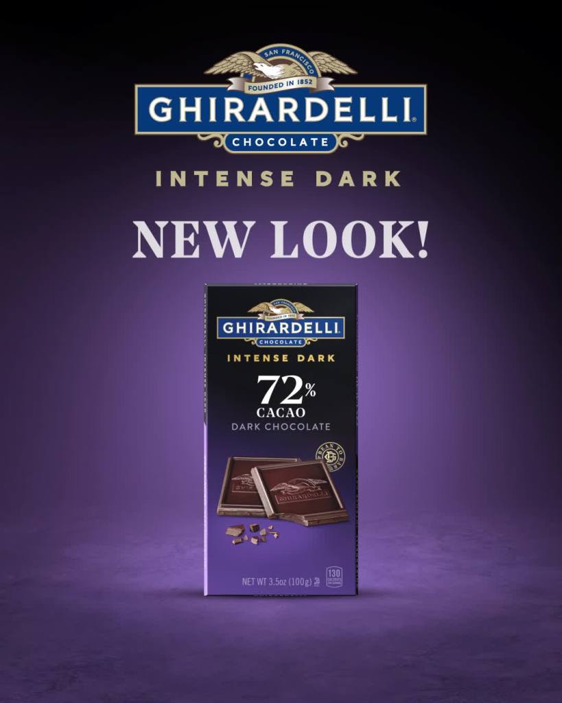 thumbnail video image 2 of Ghirardelli Dark Chocolate Sea Salt Almond Bar, 3.5 oz, 2 of 11