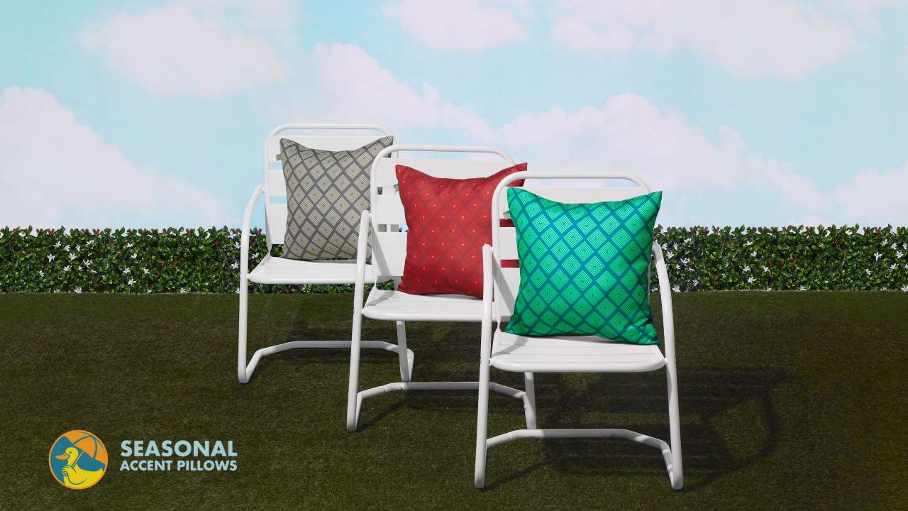 thumbnail video image 2 of Classic Accessories PRBP1818 18 x 5 in. Water Resistant Accent Pillows, Ruby Mosaic, 2 of 8