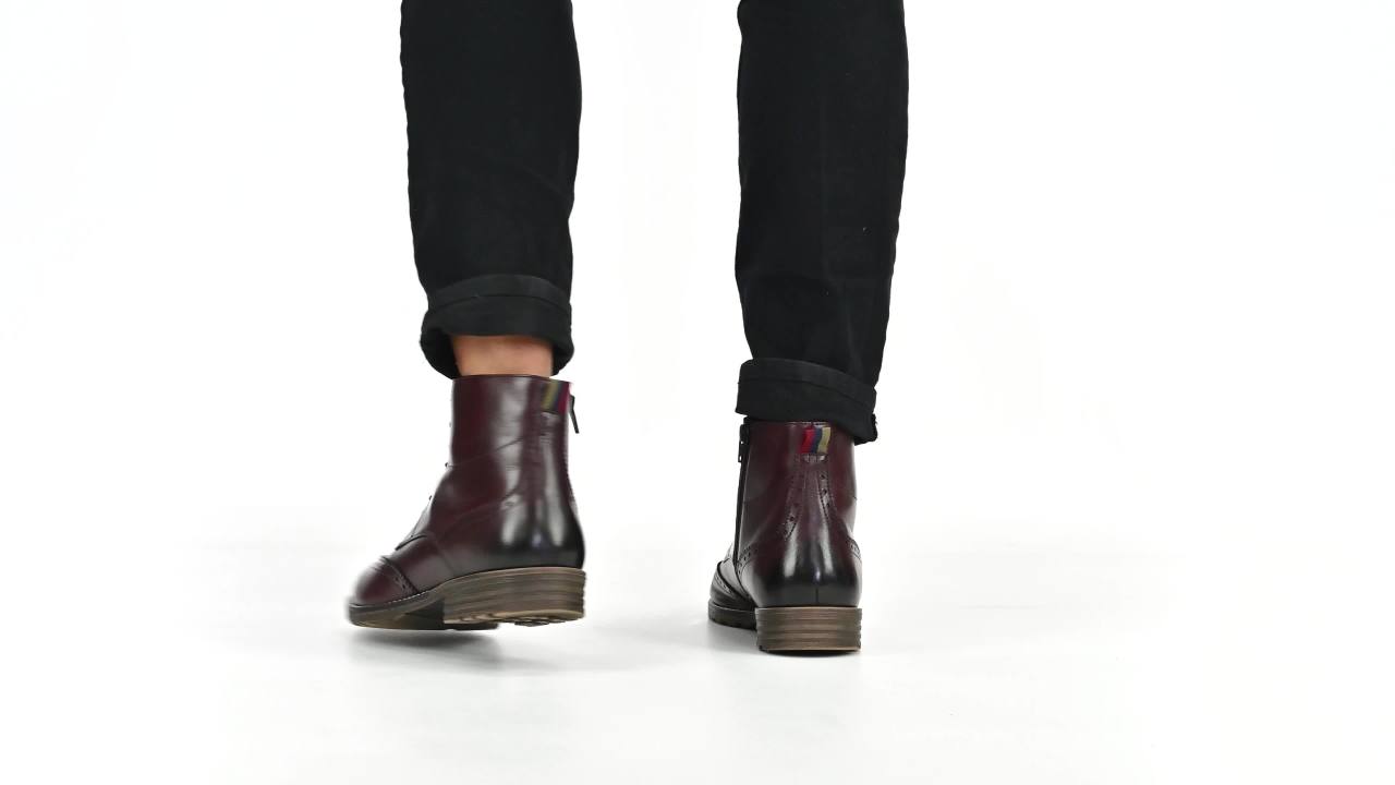 thumbnail video image 2 of Thomas & Vine Edison Tru Comfort Foam Wingtip Ankle Boot, 2 of 10