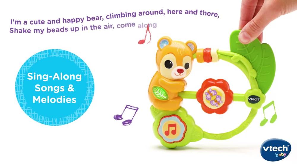 thumbnail video image 2 of VTech Bear Rattle With Teether And Sing-Along Songs, 2 of 9