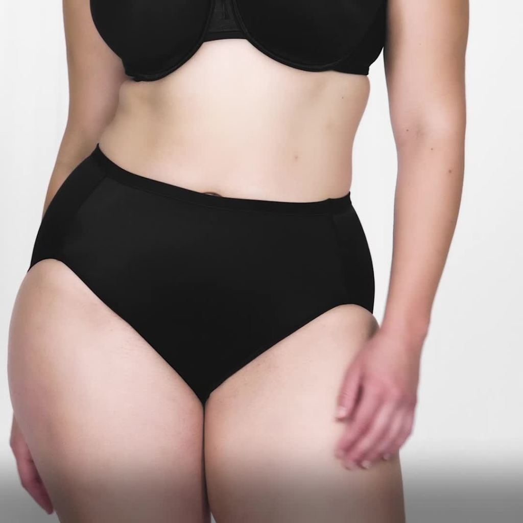 thumbnail video image 2 of Women's Vanity Fair 13137 Body Caress Hi Cut Brief Panty (Damask Neutral 9), 2 of 5