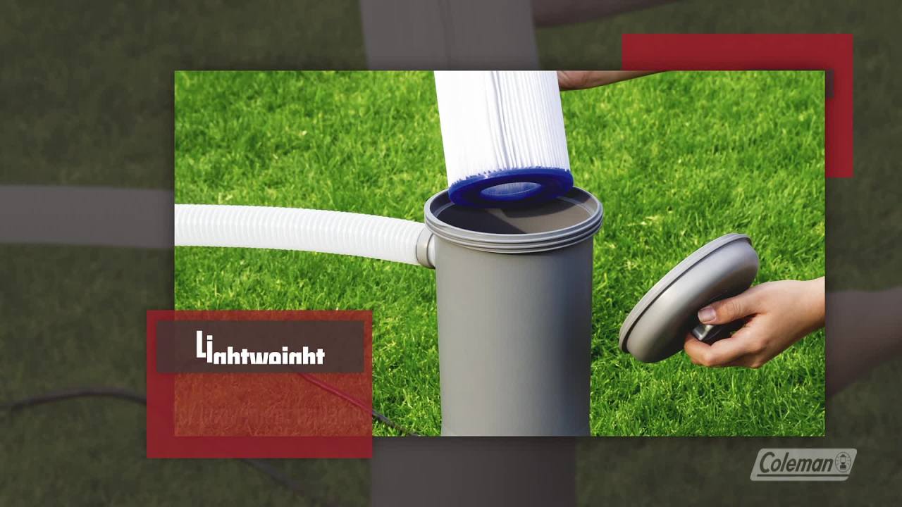 thumbnail video image 2 of Coleman 1500 gal. Pool Filter Cartridge (Type a/c) - 2 Pack, 2 of 10