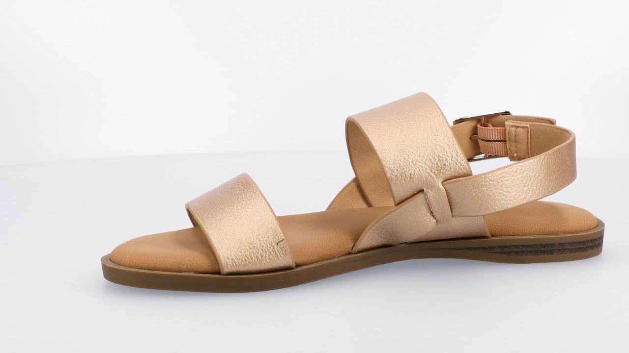 thumbnail video image 2 of Journee Womens Lavine Multi Strap Flat Sandals, 2 of 9