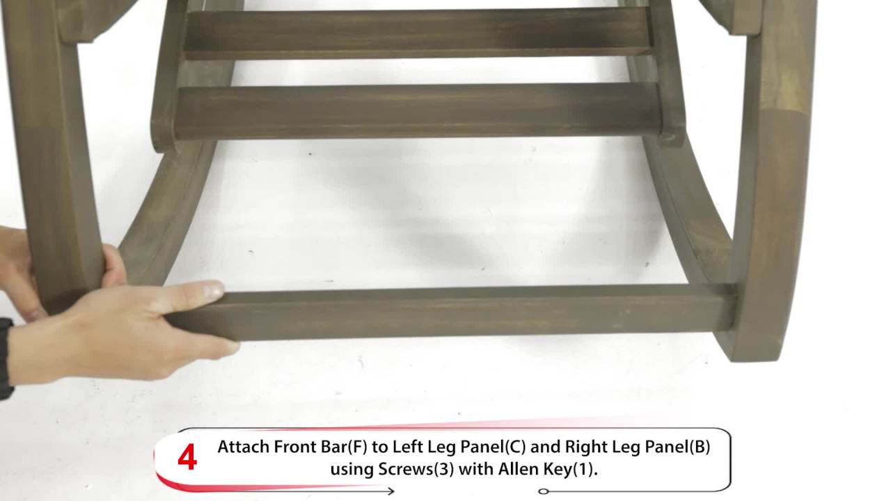 thumbnail video image 2 of Noble House Sunview Outdoor Acacia Wood Rocker Recliner in Gray (Set of 2), 2 of 9