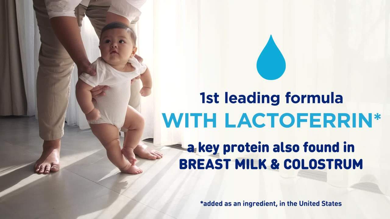 thumbnail video image 2 of Enfamil Enspire Optimum Powder Baby Formula, With Lactoferrin, Our Closest Formula to Breast Milk, 20.5 Oz Tub, 4 Count, 2 of 11