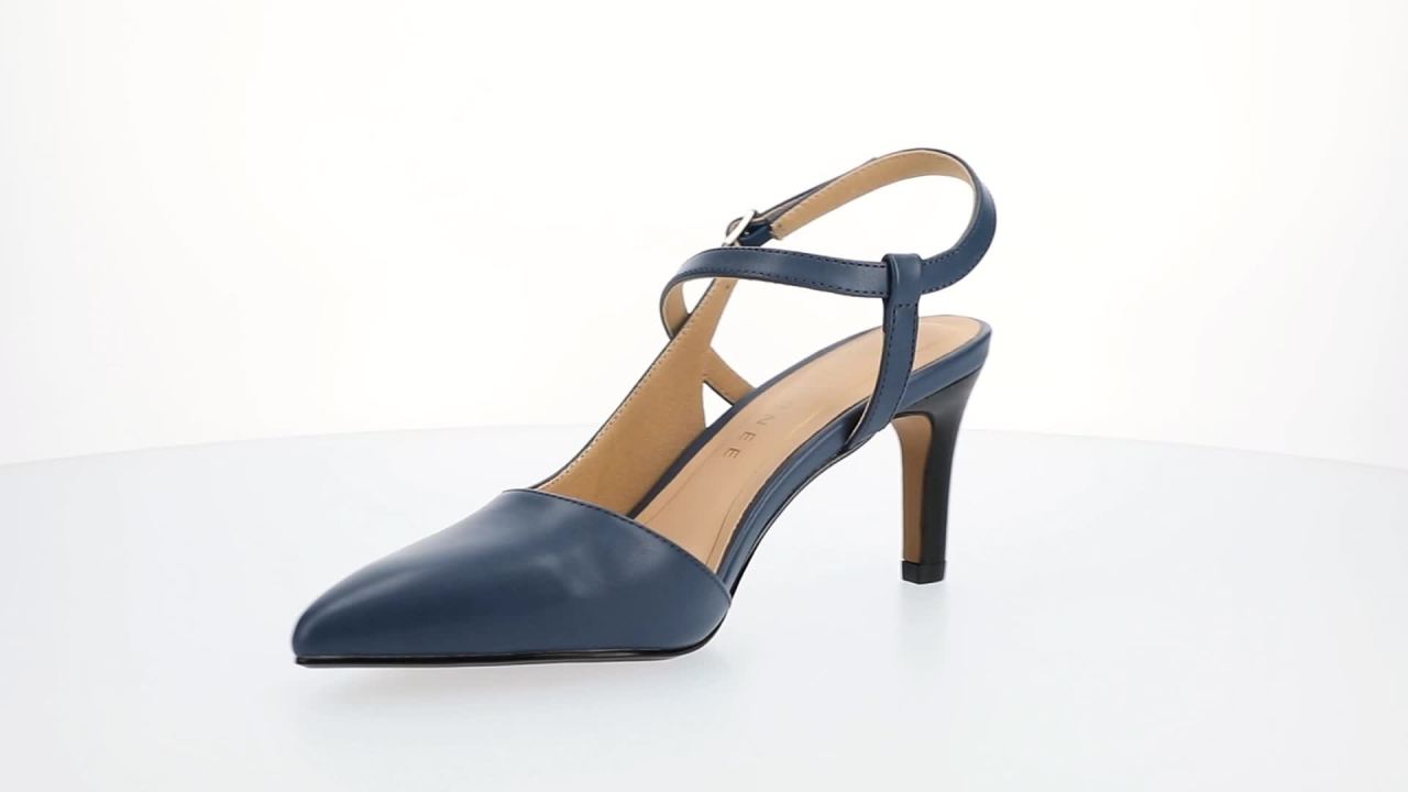 thumbnail video image 2 of Journee Womens Scipio Crossover Ankle Strap Pointed Toe Pumps, Widths Available, 2 of 9