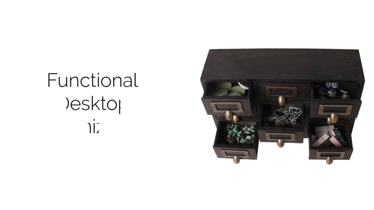 thumbnail video image 2 of Kate and Laurel Apothecary Wood Desk Drawer Set, 9 Drawers, White, 2 of 7