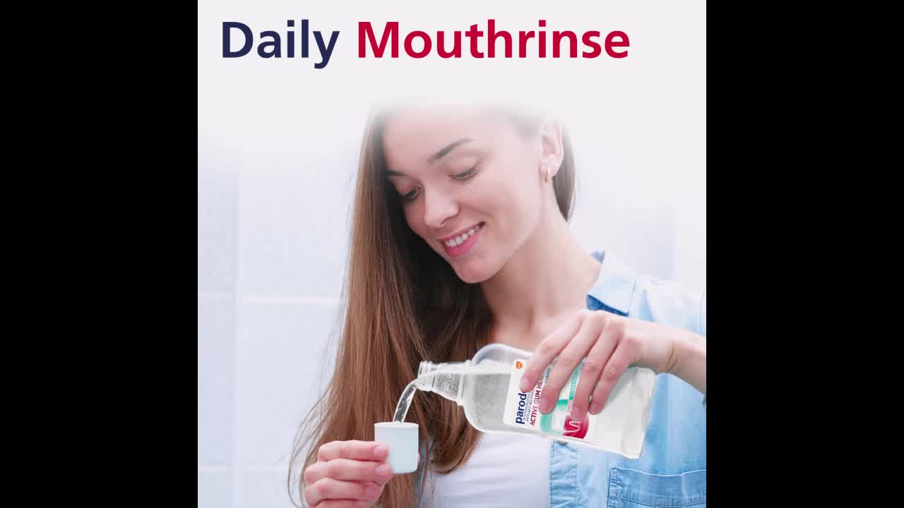 thumbnail video image 3 of Parodontax Active Gum Health Mouthwash, Clear Mint, 16.9 Fl Oz, for Adults, 3 of 14