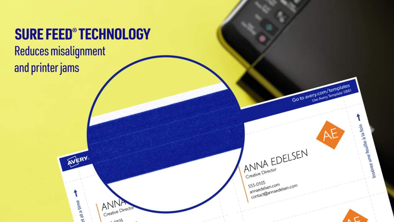 thumbnail video image 2 of Avery Printable Business Cards, 2" x 3.5", White, 250 Cards (05371), 2 of 9