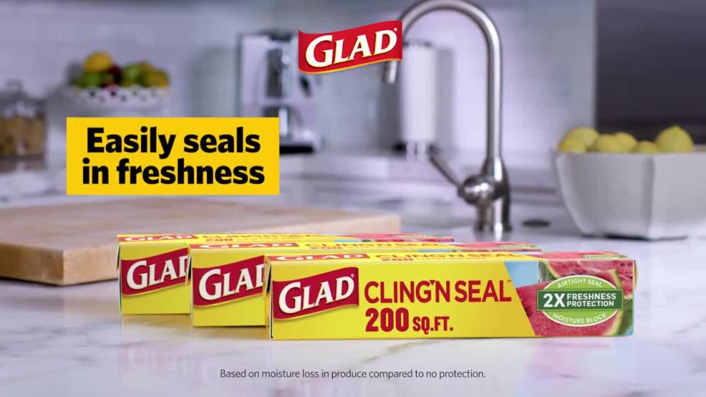 Glad Cling N Seal Plastic Food Wrap, 200 sq ft Roll - image 2 of 9