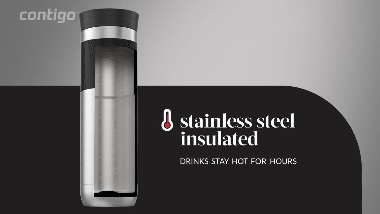 thumbnail video image 2 of Contigo Byron 2.0 Stainless Steel Travel Mug with SNAPSEAL Lid Stainless Steel, 24 fl oz., 2 of 7