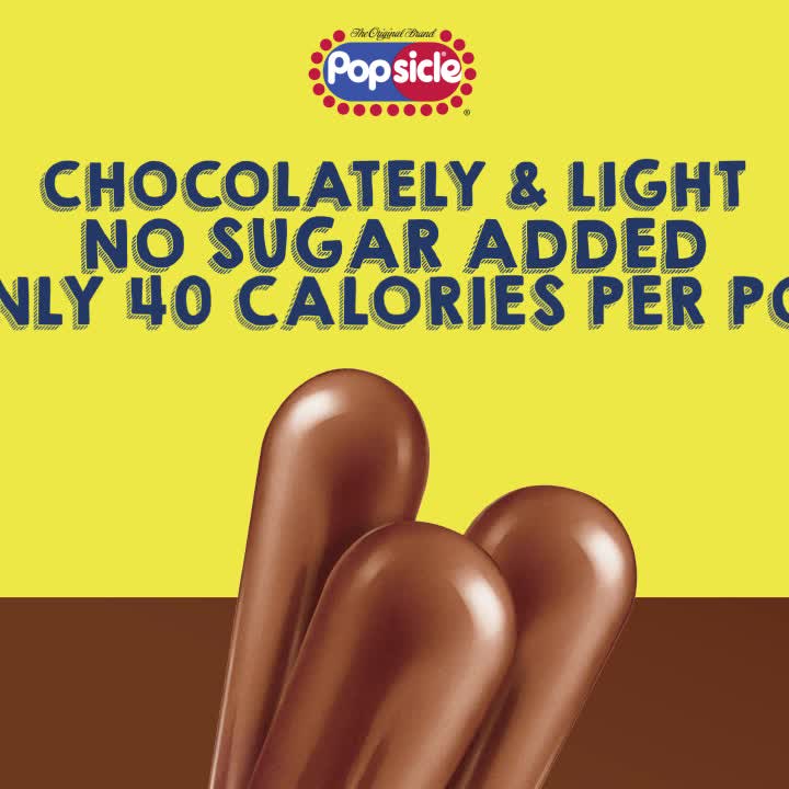 thumbnail video image 2 of Popsicle Fudgsicle Original Fudge Pops No Sugar Added Popsicles Ice Pops, 18 Count, 2 of 11