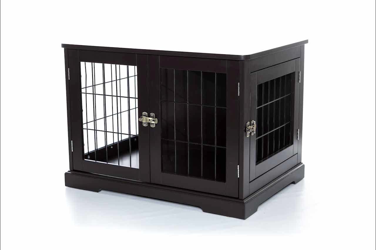 thumbnail video image 2 of TRIXIE 29.5" Dog Crate, Indoor Crate Table for Dogs Up to 25 lb, Small Dog Kennel, Brown, 2 of 9