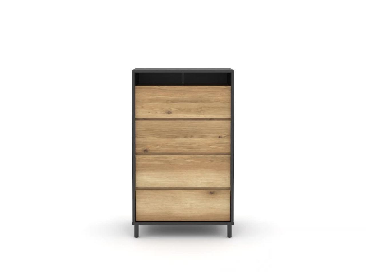 thumbnail video image 2 of Sauder Acadia Way Rustic 4-Drawer, Raven Oak Finish, 2 of 12