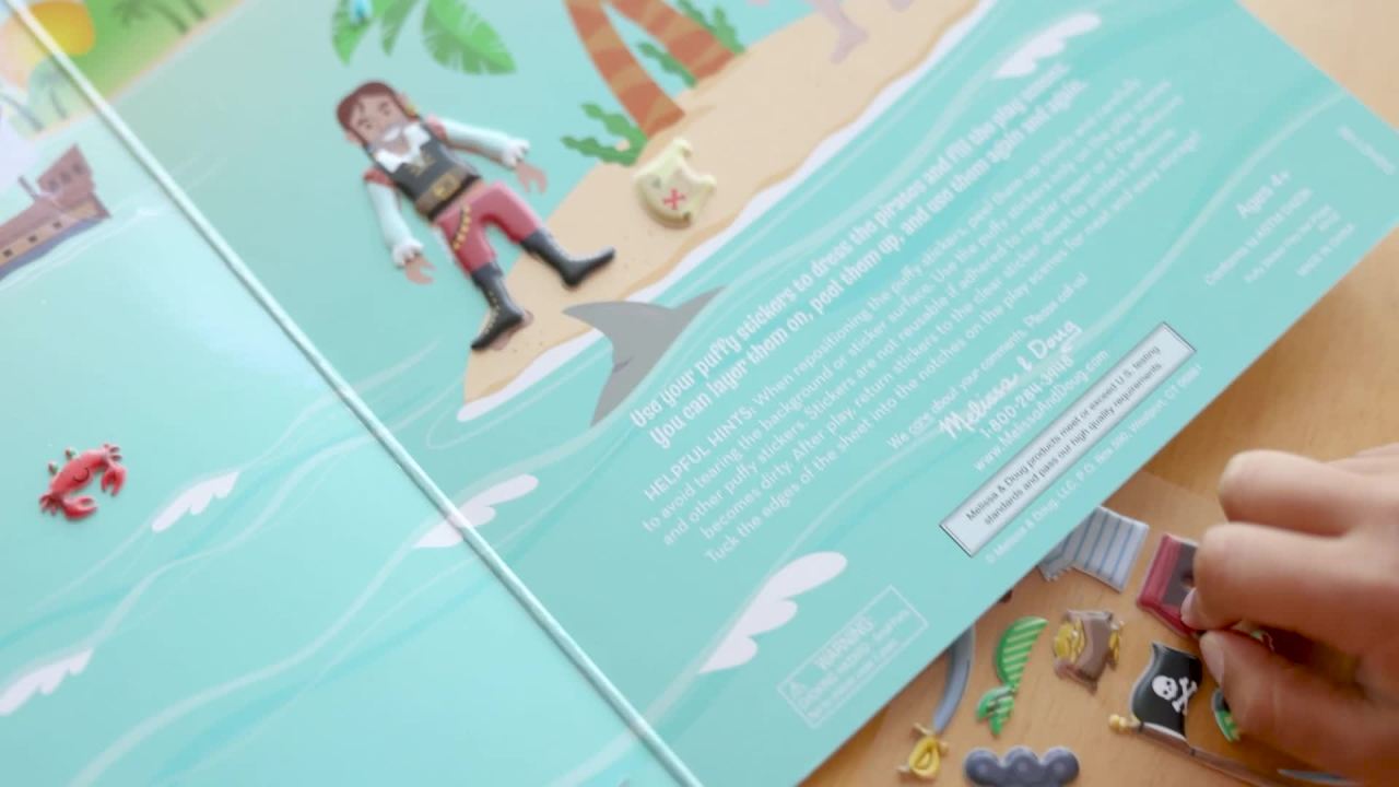 thumbnail video image 2 of Activity Set-Puffy Sticker Play Set: Pirate (Ages 4+), 2 of 6