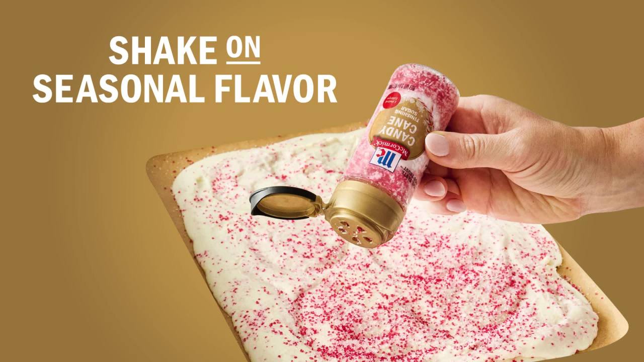 thumbnail video image 2 of (2 pack) McCormick Candy Cane Finishing Sugar, 3.81 oz, 2 of 24