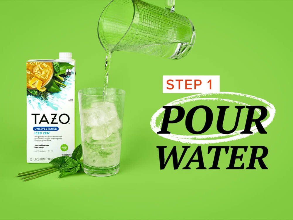 TAZO Zen Iced Tea Concentrate, Green Tea, 32 oz Carton