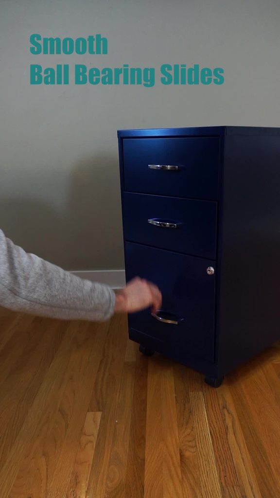 thumbnail video image 2 of Space Solutions 18" Deep 3 Drawer Mobile Letter Width Vertical File Cabinet, Black, 2 of 17