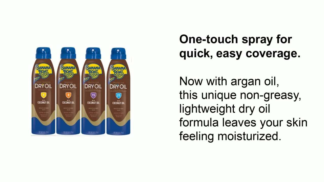 thumbnail video image 3 of Banana Boat Deep Tanning Oil Spray SPF 4, Clear Dry Sunscreen Spray, Dark Tanning Oil, 6 oz, 3 of 11