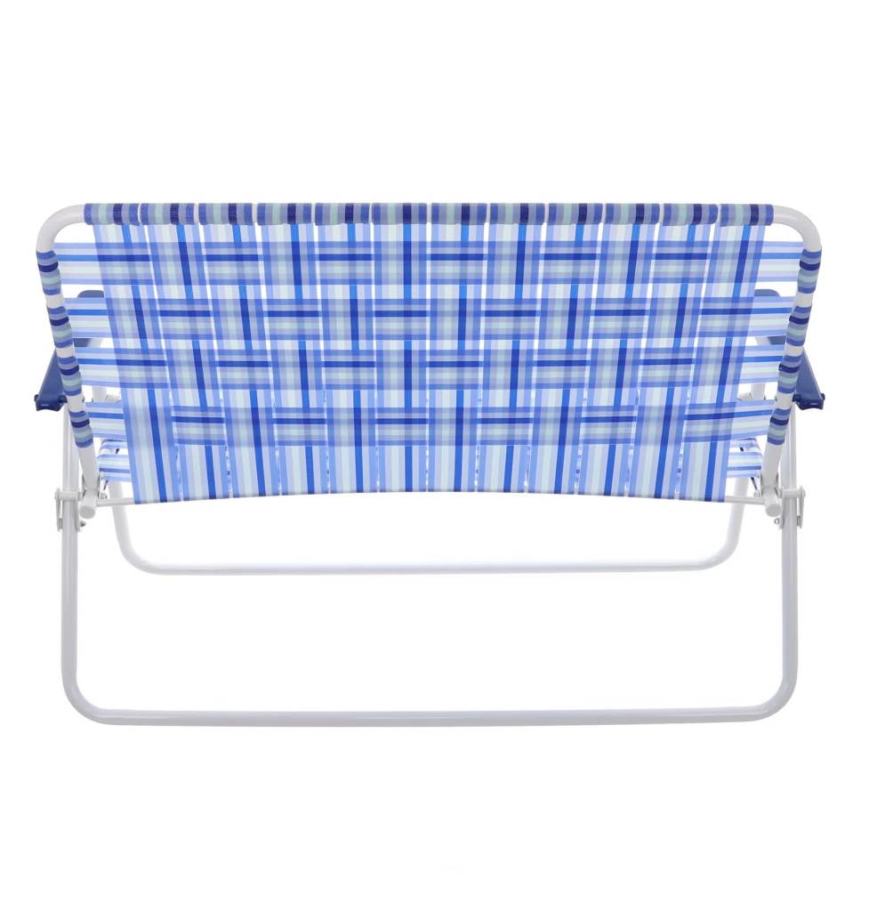 thumbnail video image 3 of Camp & Go 4 x 2 x 3 ft Blue Web Love Seat, 3 of 9