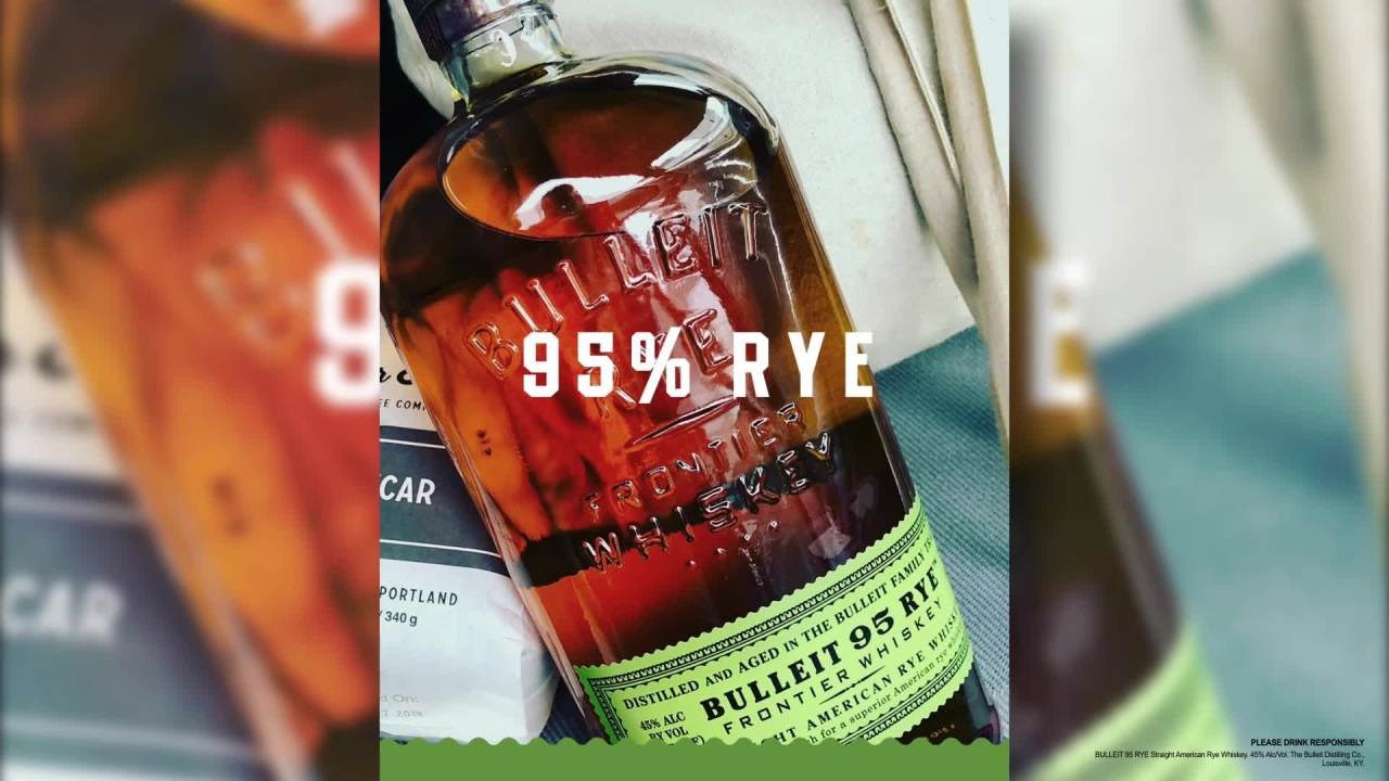 thumbnail video image 2 of Bulleit 95 Rye Whiskey, 750 ml Bottle, 45% ABV, 2 of 11