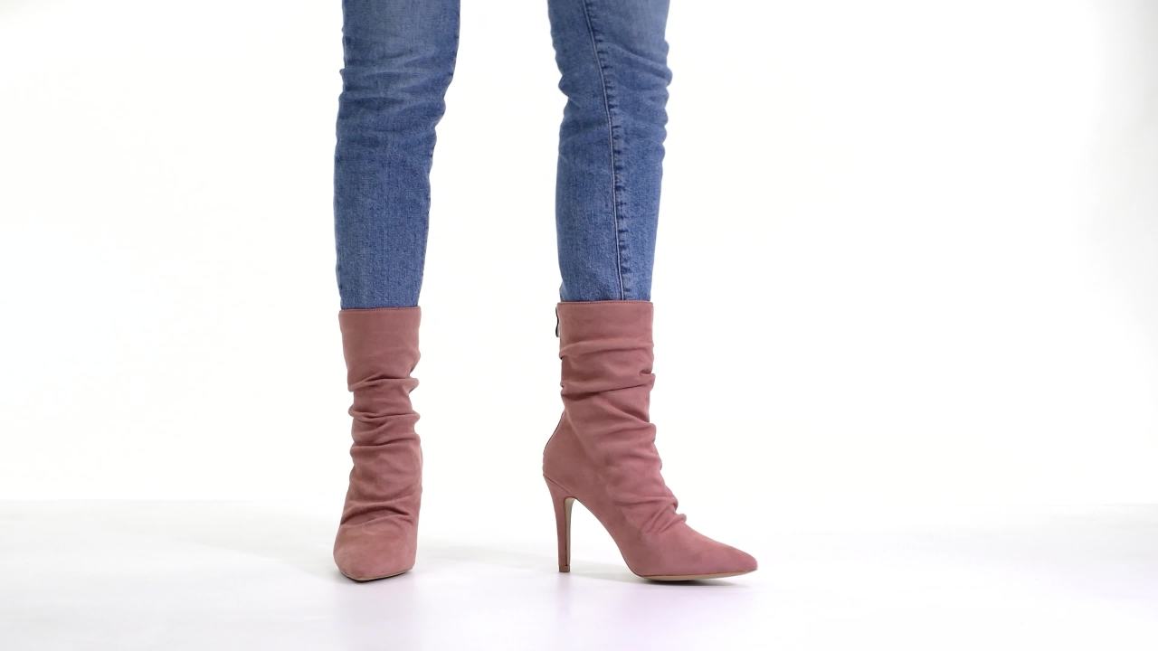 thumbnail video image 2 of Journee Womens Markie Back Heel Zip Stiletto Booties, Widths Available, 2 of 10