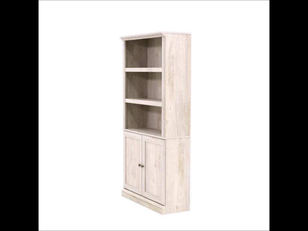 Sauder 5Shelf Bookcase with 2 Doors, Chalked Chestnut Finish