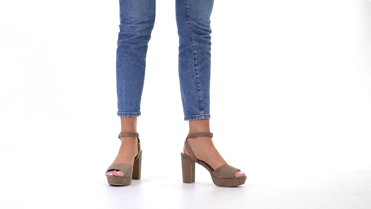 thumbnail video image 2 of Journee Womens Nairri Vegan Leather Platform Heel Dress Sandals, Widths Available, 2 of 10