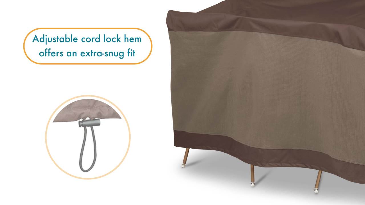 thumbnail video image 2 of Duck Covers Ultimate Waterproof 100 Inch Square Patio Table & Chair Set Cover, 2 of 15