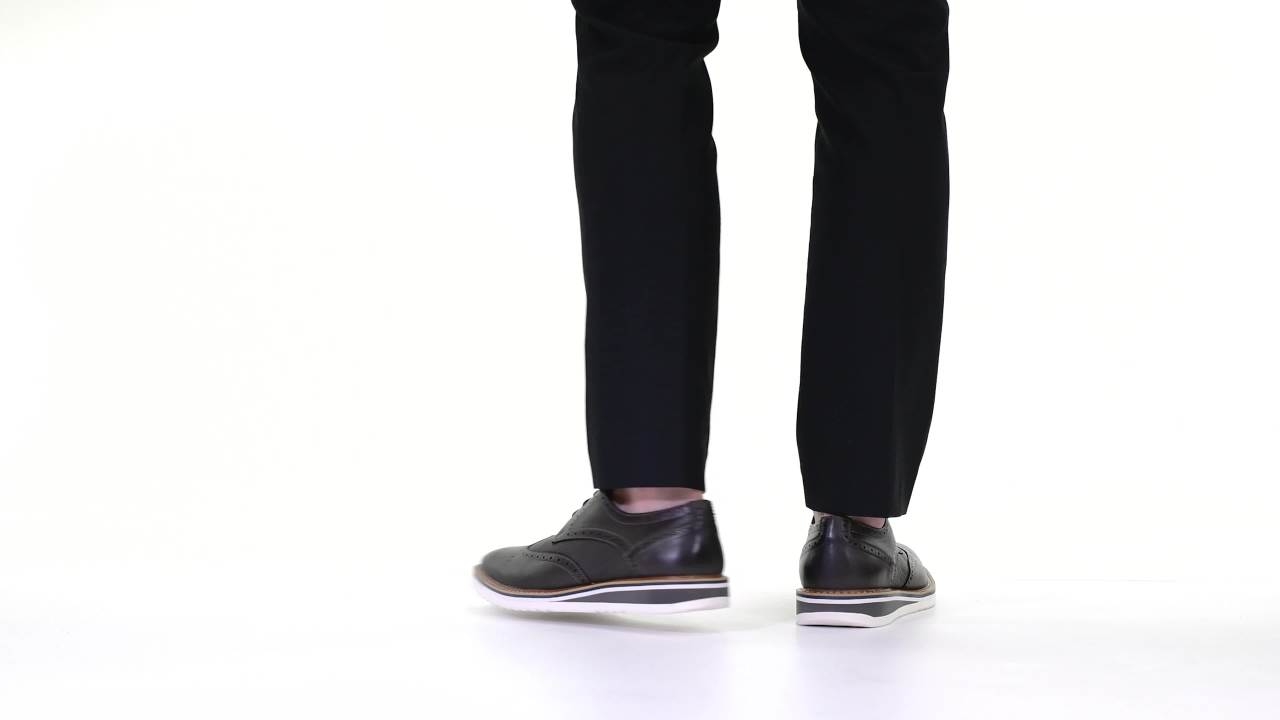 thumbnail video image 2 of Vance Co. Mens Warrick Wide Width Tru Comfort Foam Wingtip Lace-up Derby Dress Shoe, 2 of 7